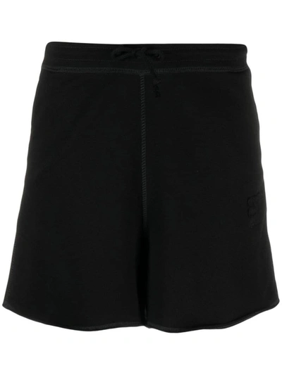 Shop Ganni Drawstring Organic Cotton Shorts In Black