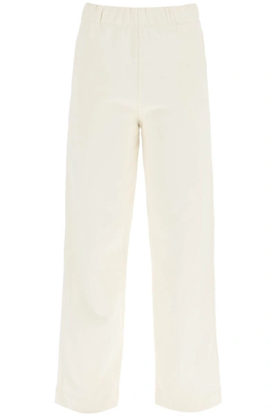 Shop Ganni Logo Embroidered Isoli Sweatpants In White