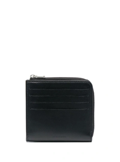 Shop Jil Sander Man's Black Leather Wallet