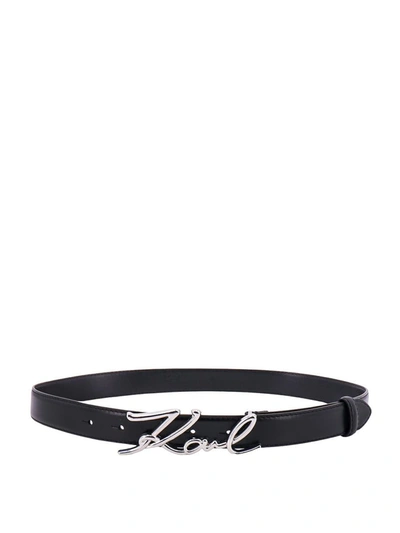 Shop Karl Lagerfeld Belt In Black