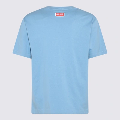 Shop Kenzo Light Blue Cotton Elephant T-shirt