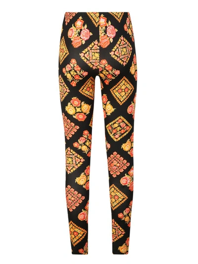 La Doublej Floral-print Stretch-jersey Leggings In Black
