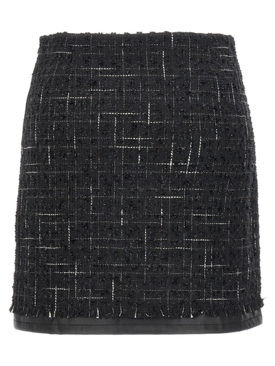 Shop Liu •jo Liu Jo Jewel Button Tweed Skirt In Black