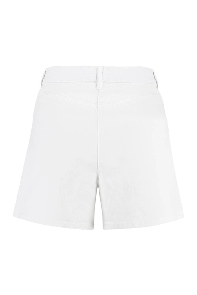Shop Love Moschino Denim Shorts In White