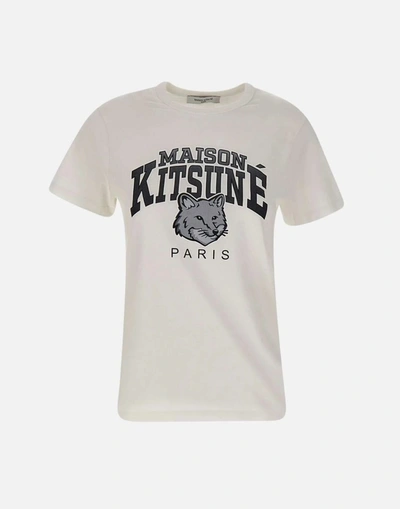 Shop Maison Kitsuné Maison Kitsune Campus Fox Classic T-shirt In White