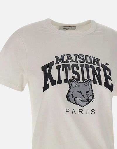 Shop Maison Kitsuné Maison Kitsune Campus Fox Classic T-shirt In White