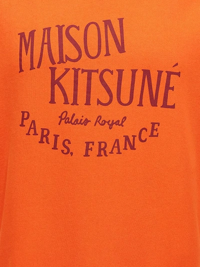 Shop Maison Kitsuné Logo Print Sweatshirt In Orange