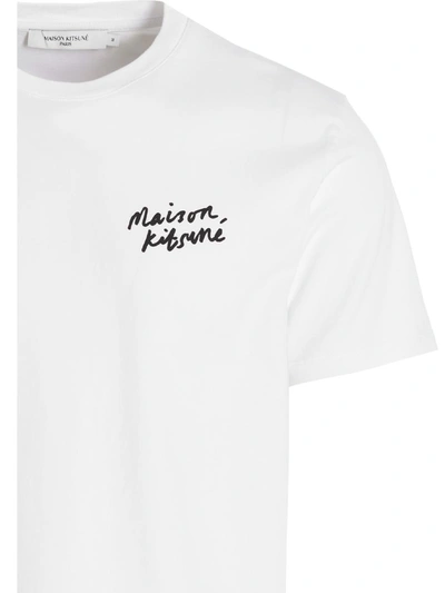 Shop Maison Kitsuné ‘mini Handwriting' T-shirt In White