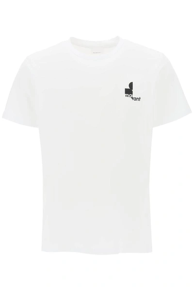 Shop Isabel Marant Marant 'zafferh' T-shirt With Logo Print In White