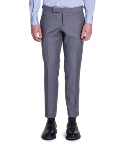 Thom Browne Super 120s Plain Weave Wool Trousers In Grey