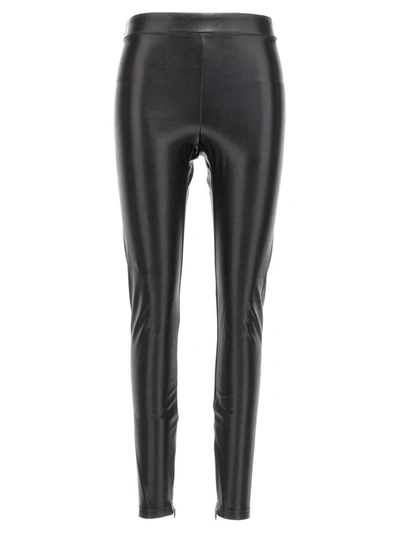Shop Michael Kors Leather-effect Leggings In Black