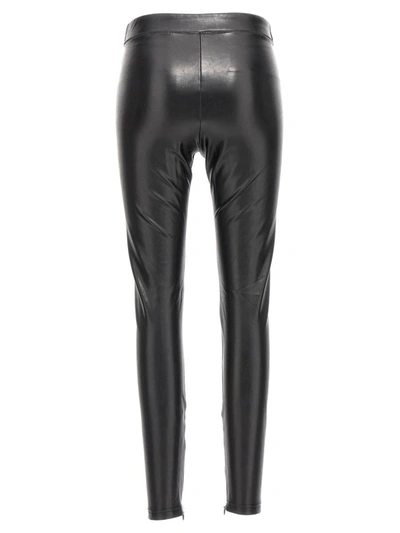 Shop Michael Kors Leather-effect Leggings In Black
