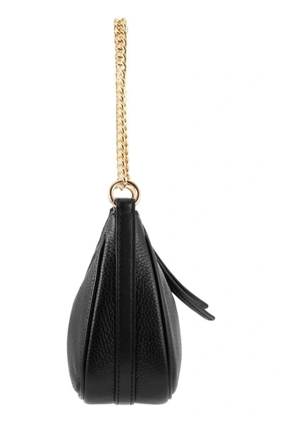 Shop Michael Kors Small Shoulder Bag In Grained Leather In Black