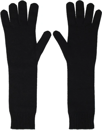 Shop Moncler Knitted Gloves In Black