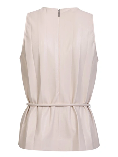 Msgm Tank Top With Laces At The Waist By . Innovative Design Revisited In A Modern And Contemporary Way In Beige