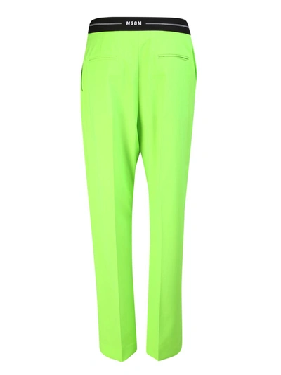 Shop Msgm Trousers In Green