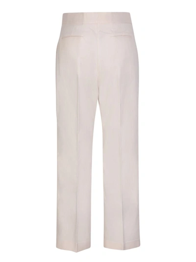 Shop Msgm Trousers In White