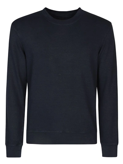 Original Vintage Style Cotton Blend Linen Sweatshirt In Blue