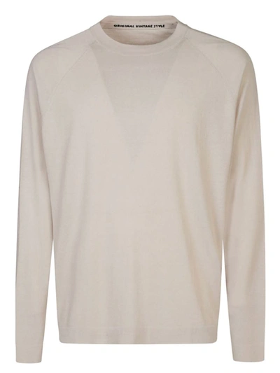 Shop Original Vintage Cotton Blend Silk Sweater In Grey