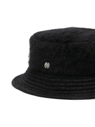 Our Legacy Black Logo Plaque Bucket Hat In Black Mohair