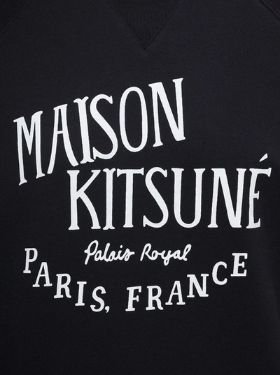 Shop Maison Kitsuné Palais Royal Crewneck Sweatshirt With Logo In Black Cotton Woman