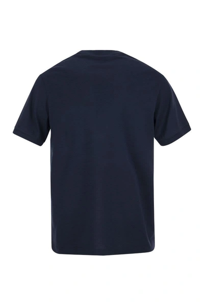 Shop Paul & Shark Cotton T-shirt With Printed Logo In Navy
