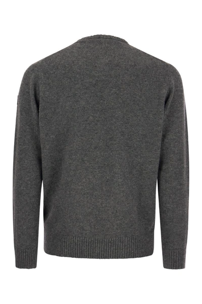 Shop Paul & Shark Wool Crew Neck With Arm Patch In Grey