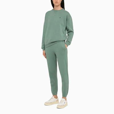 Shop Polo Ralph Lauren Green Jogging Trousers In Grey