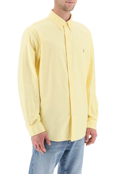 Shop Polo Ralph Lauren Oxford Cotton Button-down Shirt In Yellow
