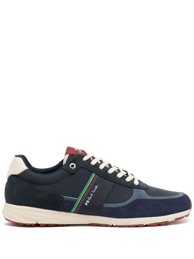 Shop Ps By Paul Smith Ps Paul Smith Logo Low-top Sneakers In Blue