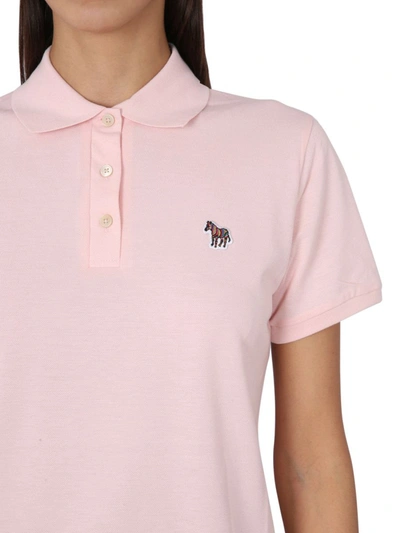 Shop Ps By Paul Smith Ps Paul Smith Polo Shirt With Zebra Patch In Pink