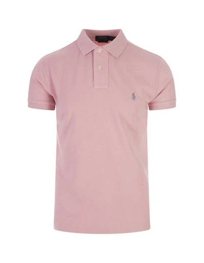 Shop Ralph Lauren Pique Polo Shirt With Pony In Pink