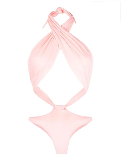 Shop Reina Olga Halter Neck Trikini In Pink