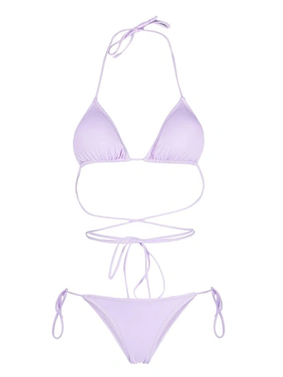 Shop Reina Olga Miami Triangle Bikini Set In Lilac