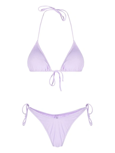 Shop Reina Olga Susan Triangle Bikini Set In Lilac