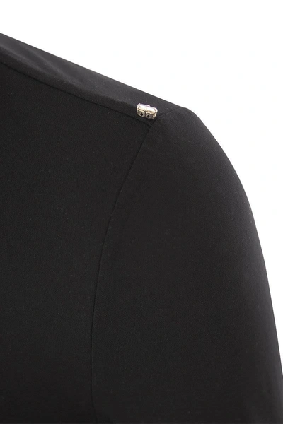 Shop Sportmax Folk - Tight-fitting Jersey Top In Black