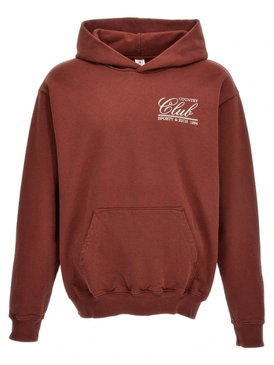 Shop Sporty And Rich Sporty & Rich '94 Country Club' Hoodie In Brown