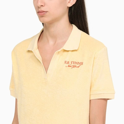 Shop Sporty And Rich Sporty & Rich Almond Terry Polo Shirt In Beige