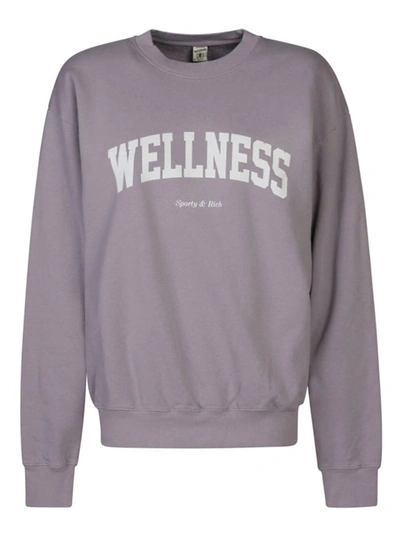 Shop Sporty And Rich Sporty & Rich Wellness Ivy Cotton Sweatshirt In Lilac