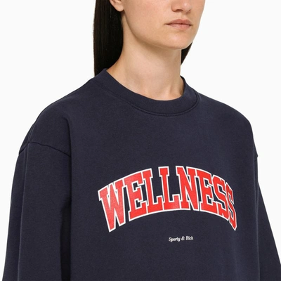 Shop Sporty And Rich Sporty & Rich Wellness Crew-neck Sweatshirt Navy In Blue