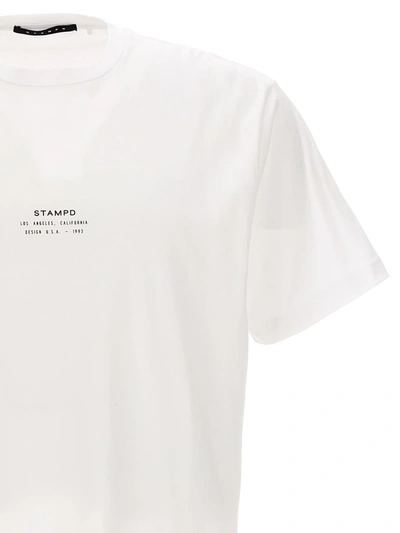Shop Stampd T-shirt 'stacked Logo' In White