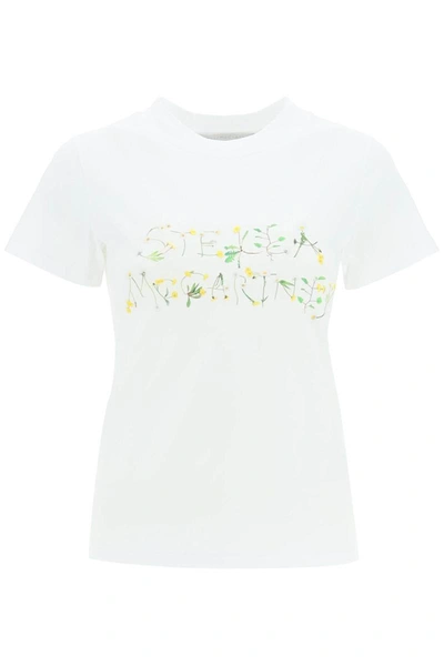 Shop Stella Mccartney 'the Dandelion Logo' T-shirt In White