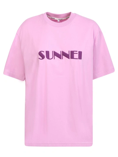 Shop Sunnei T-shirts In Purple