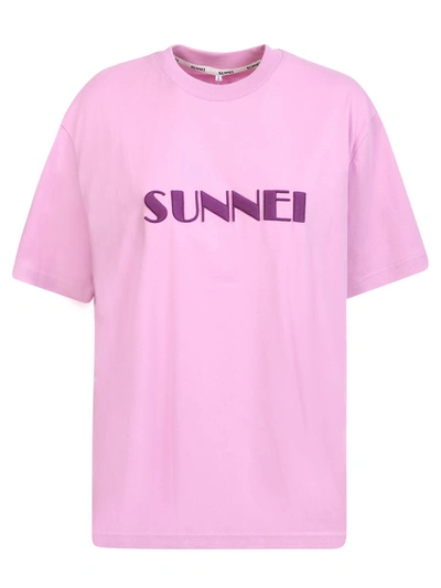 Sunnei Crewneck T-shirt In Purple