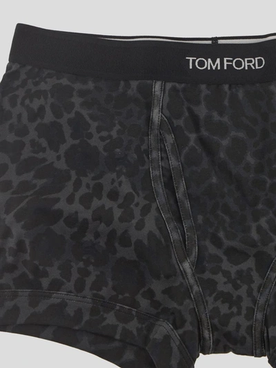 Shop Tom Ford Underwear Leopard Print Boxer Briefs In Ink
