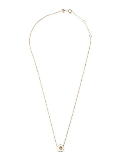 Shop Tory Burch Necklace With Logo Pendant In Gold