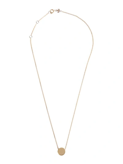 Shop Tory Burch Necklace With Logo Pendant In Gold