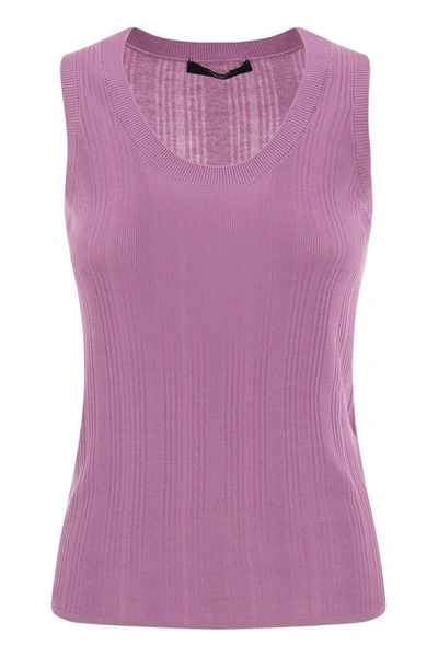 Shop Weekend Max Mara Ceylon - Viscose Yarn Top In Lilac