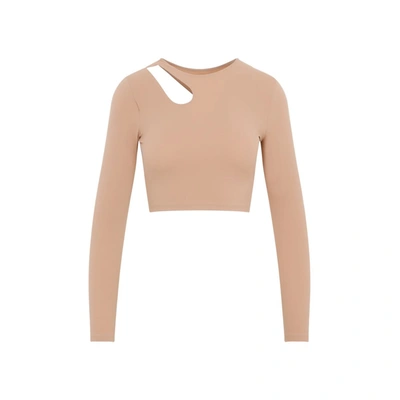 Shop Wolford Warm Up Long Sleeves Top In Nude &amp; Neutrals
