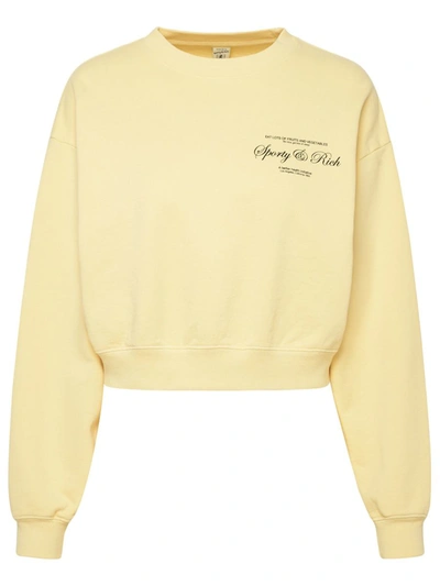Shop Sporty And Rich Yellow Cotton Sweatshirt